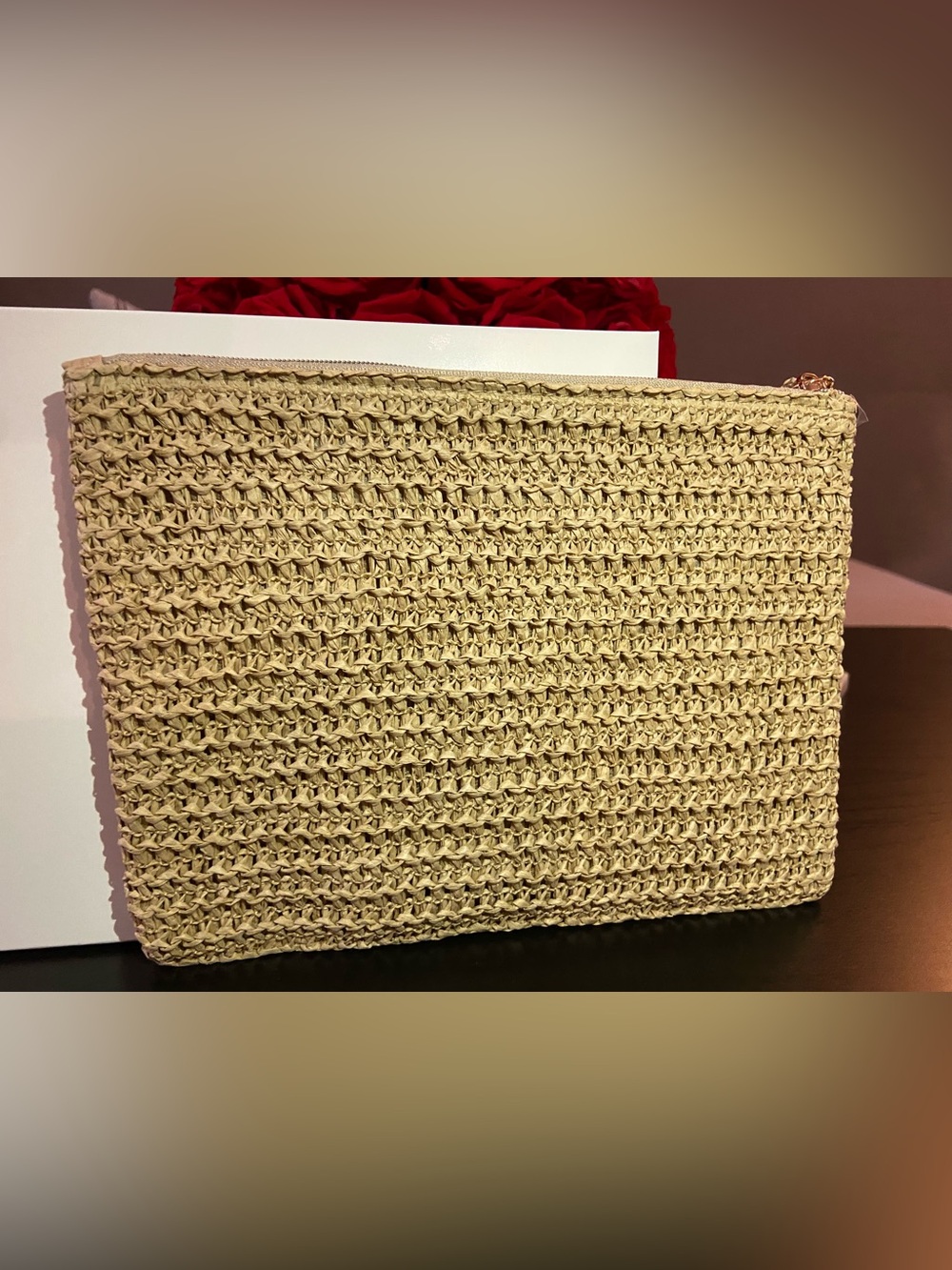 DIOR Beauty Raffia Pouch 2025 Summer Rattan Cosmetic Pouch Beige NEW! - Picture 7 of 7